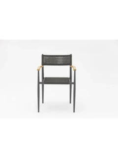 Chaise epilable ANT alu graphite Accoudoir teck