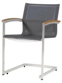 Chaise cantilever SETAX high back inox, teak