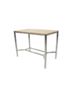 Table de bar PONTIAC inox/teck 140x80x105cm