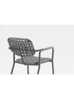 Chaise empilable alu COSTA graphite rope grey