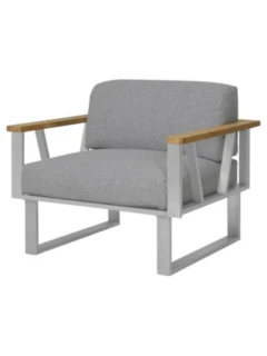 Fauteuil BELVEDERE inox/teak