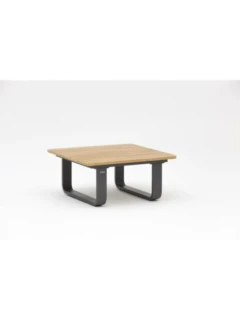 Table basse PARK  alu graphite/teck 80x80x36 cm